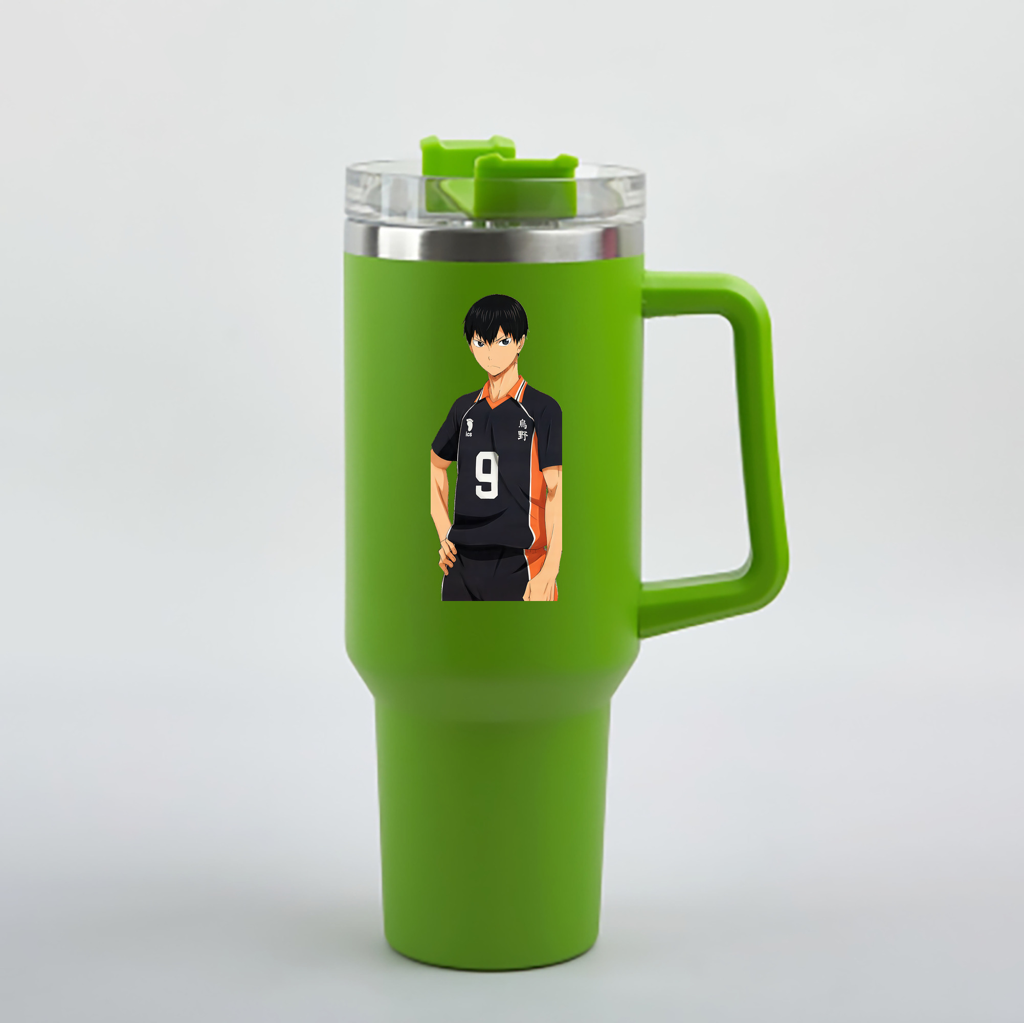 （画像用） ハイキュー!! Haikyu!! 1200mL車用タンブラー - クリスタルステッカー（プラスチックストロー付き）